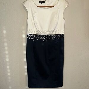 Elegant White and‎ Black Dress by 148 Lafayette